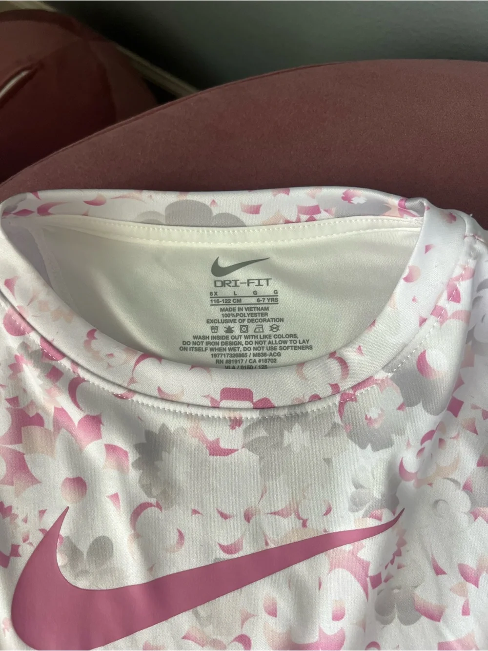 Nike Pink & White Floral Short Sleeve Top with Pink Athletic Shorts Set